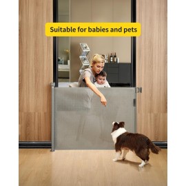 DEAR LOV Retractable Mesh Baby Gate, 33 Tall, Extends up to 55 Wide, Child Safety Gate for Doorways, Stairs, Hallways, Indoor/Outdoor (33x55, Gray) DEAR LOV Retractable Mesh Baby Gate, 33 Tall, Extends up to 55 Wide, Child Safety Gate for Doorways, Stairs, Hallways, Indoor/Outdoor (33x55, Gray)