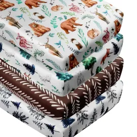 4 Pack Woodland Forest Animals Wood Neutral Unisex..