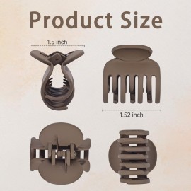 DEEKA Double Row Teeth Hair Clips Small Claw Clips for Thin Hair 4 Pack 1.6 Medium Matte Non-slip Short Hair Accessories for Women and Girls DEEKA Double Row Teeth Hair Clips Small Claw Clips for Thin Hair 4 Pack 1.6 Medium Matte Non-slip Short Hair Accessories for Women and Girls