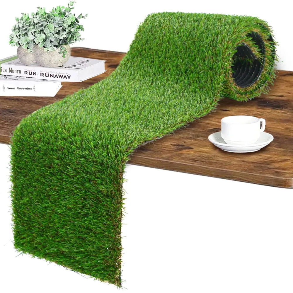 GLOBREEN Artificial Grass Table Runner, Greenery Faux Turf Table Centerpiece Decor Golf Theme Party, Birthday, Picnic, Dining, Wedding, Home DIY Crafts 12 x 48 GLOBREEN Artificial Grass Table Runner, Greenery Faux Turf Table Centerpiece Decor Golf Theme Party, Birthday, Picnic, Dining, Wedding, Home DIY Crafts 12 x 48