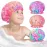 Unicorn Kids Shower Cap Set, 3 Pcs Rainbow Hair Caps, Wide Elastic Band, Reusable Waterproof Toddler Bath Cap, Large for Girls & Women