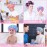 Unicorn Kids Shower Cap Set, 3 Pcs Rainbow Hair Caps, Wide Elastic Band, Reusable Waterproof Toddler Bath Cap, Large for Girls & Women