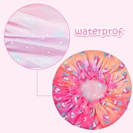 Unicorn Kids Shower Cap Set, 3 Pcs Rainbow Hair Caps, Wide Elastic Band, Reusable Waterproof Toddler Bath Cap, Large for Girls & Women Unicorn Kids Shower Cap Set, 3 Pcs Rainbow Hair Caps, Wide Elastic Band, Reusable Waterproof Toddler Bath Cap, Large for Girls & Women