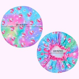 Unicorn Kids Shower Cap Set, 3 Pcs Rainbow Hair Caps, Wide Elastic Band, Reusable Waterproof Toddler Bath Cap, Large for Girls & Women Unicorn Kids Shower Cap Set, 3 Pcs Rainbow Hair Caps, Wide Elastic Band, Reusable Waterproof Toddler Bath Cap, Large for Girls & Women