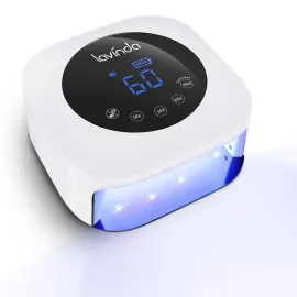 Lavinda UV LED Nail Lamp, Cordless Nail Lamp 54W Rechargeable Nail Dryer Gel Polish Light with Large LCD Display, Professional Gel Curing Lamp with 4 Timer Setting Auto Sensor for Salon and Home