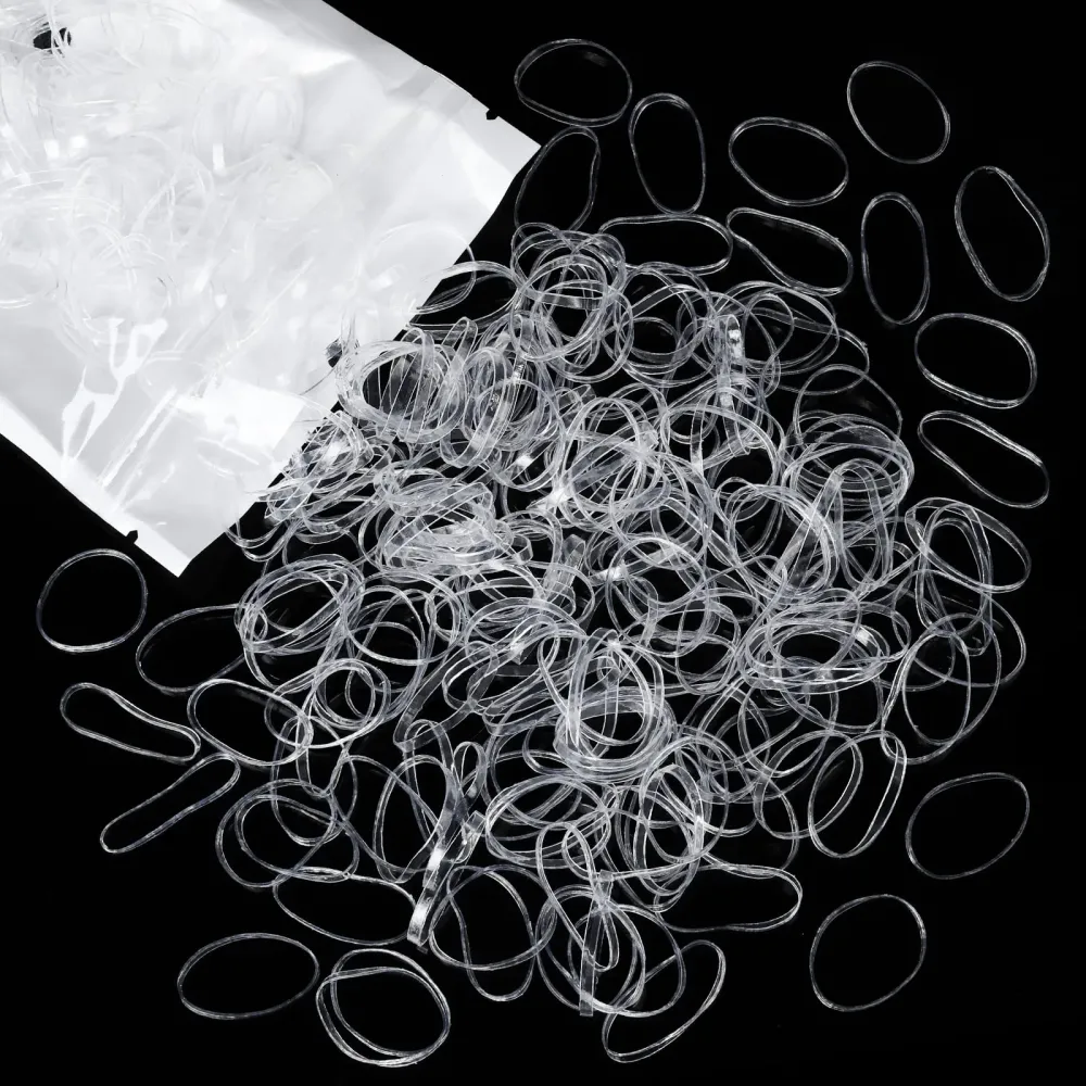 Teenitor Clear Hair Elastics, Clear Elastics Rubber Bands for Hair Ties, 300pcs Teenitor Clear Hair Elastics, Clear Elastics Rubber Bands for Hair Ties, 300pcs