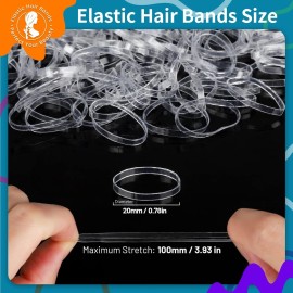 Teenitor Clear Hair Elastics, Clear Elastics Rubber Bands for Hair Ties, 300pcs Teenitor Clear Hair Elastics, Clear Elastics Rubber Bands for Hair Ties, 300pcs