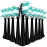 Replacement Toothbrush Heads Compatible with AquaSonic Black Series Vibe Series Electric Toothbrush, Curved Shape Design Planted with Nylon Bristle (Black)