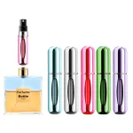 Portable Mini Perfume Atomizer Bottle, Refillable Spray, Scent Pump Case, Travel Atomizer (5ml, 5 Pack) (Purple, Blue, Breen, Rose Red, Silver)