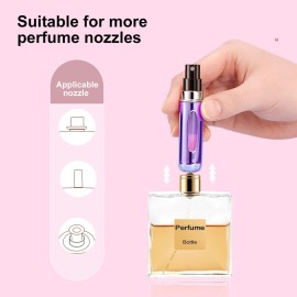 Portable Mini Perfume Atomizer Bottle, Refillable Spray, Scent Pump Case, Travel Atomizer (5ml, 5 Pack) (Purple, Blue, Breen, Rose Red, Silver)