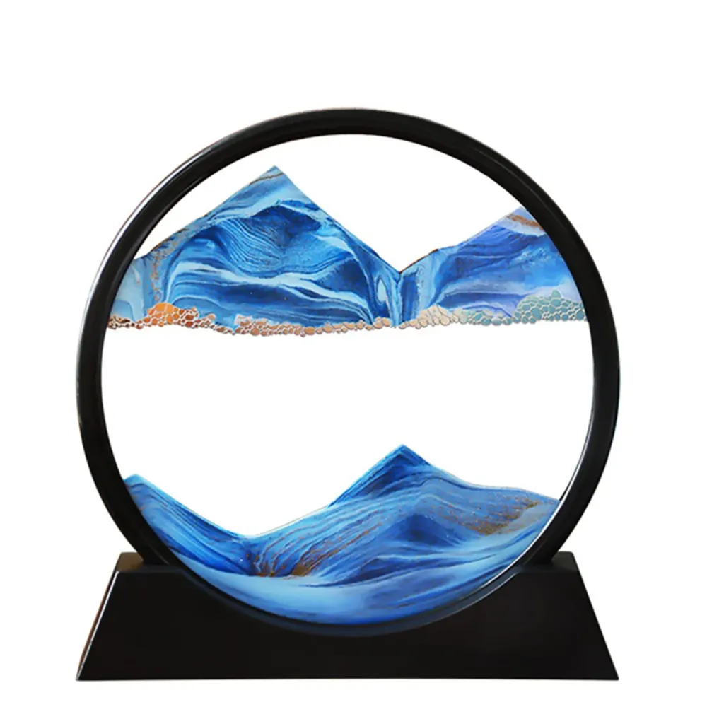Arthink Moving Sand Art Picture in Motion Round Glass 3D Deep Sea Landscape, Dynamic Sand Art Sandscapes, Sensory Relaxing Desktop Table Decor Desk Decor Art Desk (7 inch, Blue) Arthink Moving Sand Art Picture in Motion Round Glass 3D Deep Sea Landscape, Dynamic Sand Art Sandscapes, Sensory Relaxing Desktop Table Decor Desk Decor Art Desk (7 inch, Blue)