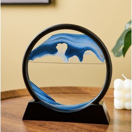 Arthink Moving Sand Art Picture in Motion Round Glass 3D Deep Sea Landscape, Dynamic Sand Art Sandscapes, Sensory Relaxing Desktop Table Decor Desk Decor Art Desk (7 inch, Blue) Arthink Moving Sand Art Picture in Motion Round Glass 3D Deep Sea Landscape, Dynamic Sand Art Sandscapes, Sensory Relaxing Desktop Table Decor Desk Decor Art Desk (7 inch, Blue)