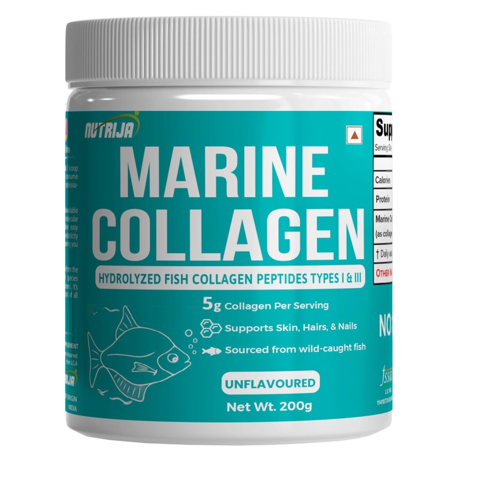 NutriJa Marine Collagen Peptides - Hydrolyzed Fish Collagen - Highly Bioavailable - Small Molecule Size 300Da (0.3 kDa) 200grams NutriJa Marine Collagen Peptides - Hydrolyzed Fish Collagen - Highly Bioavailable - Small Molecule Size 300Da (0.3 kDa) 200grams