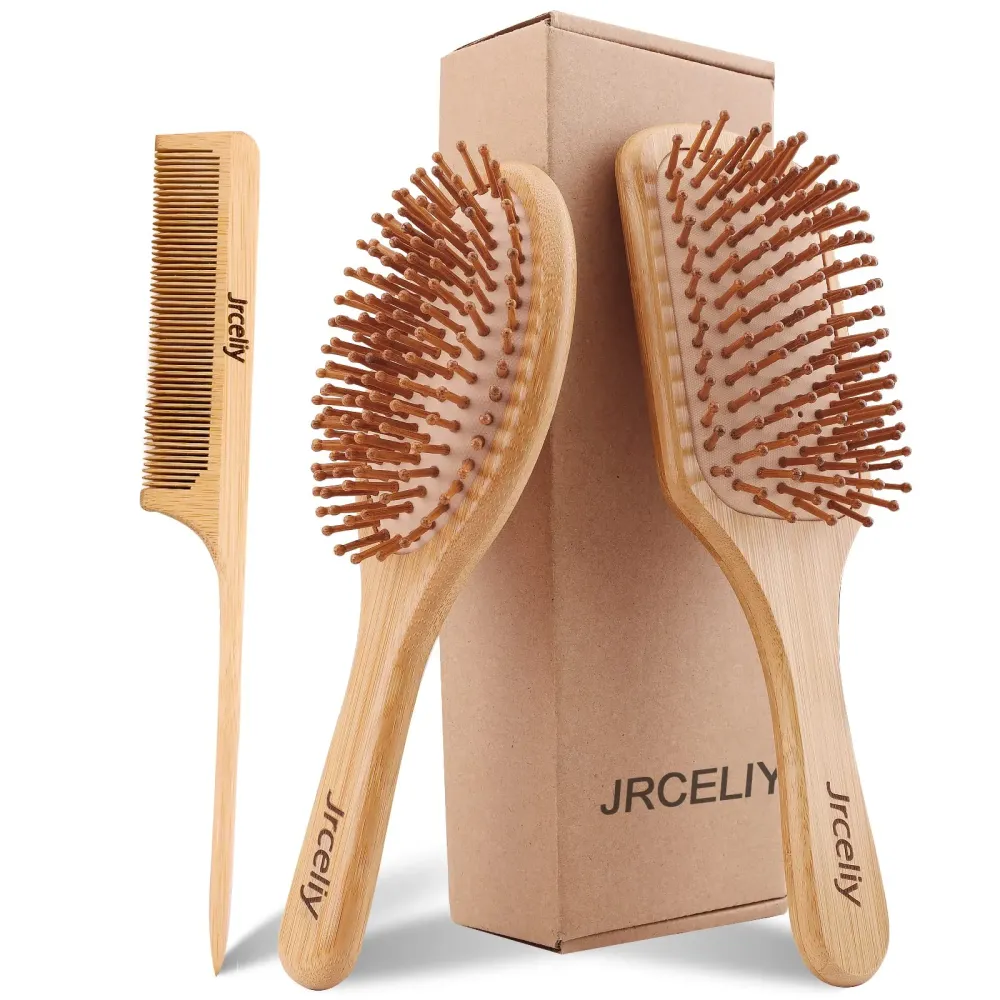 3PCS Bamboo Hair Brush Set,Natural Wooden Brush for Women, madam, Paddle Detangling Brush for Dry/Curly/Thick/Thin/Straight Hair 3PCS Bamboo Hair Brush Set,Natural Wooden Brush for Women, madam, Paddle Detangling Brush for Dry/Curly/Thick/Thin/Straight Hair