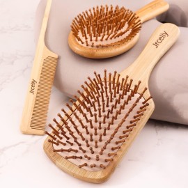 3PCS Bamboo Hair Brush Set,Natural Wooden Brush for Women, madam, Paddle Detangling Brush for Dry/Curly/Thick/Thin/Straight Hair 3PCS Bamboo Hair Brush Set,Natural Wooden Brush for Women, madam, Paddle Detangling Brush for Dry/Curly/Thick/Thin/Straight Hair