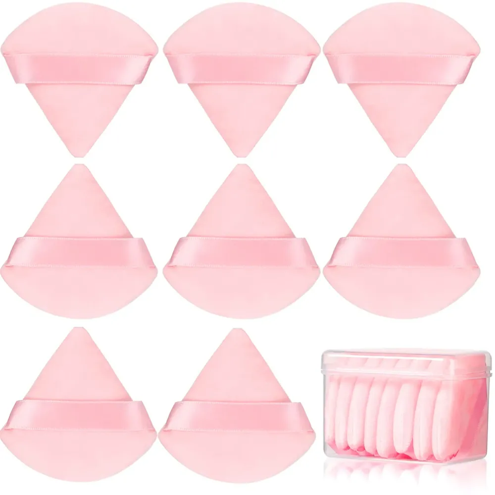 8 Pcs Cotton Powder Puff Face,JASSINS Triangle super soft for Both dry and wet Makeup Setting/Concealer/Loose and Body Powder/Foundation/Blush Makeup Sponge Set (Pink) 8 Pcs Cotton Powder Puff Face,JASSINS Triangle super soft for Both dry and wet Makeup Setting/Concealer/Loose and Body Powder/Foundation/Blush Makeup Sponge Set (Pink)