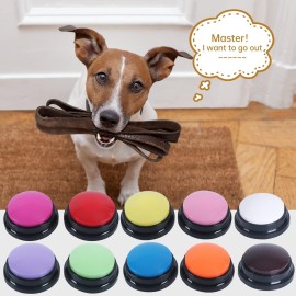PELTEFLU Voice Recording Button, 30 Second Record Button for Dog Pet Interactivity, Gift for Friend, Family, 4 Color Have Coffee and White