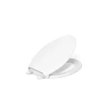 KOHLER 4636-RL-0 Cachet ReadyLatch Elongated Toilet Seat, Quiet-Close Lid, Contoured Seat, Grip-Tight Bumpers and Installation Hardware, White, 18.04L x 14.18W