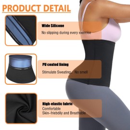 huiming Sauna Suit Waist Trimmer for Women Waist Trainer sweat band for stomach Belt Lower Belly Plus Size (Black, S/M-1)