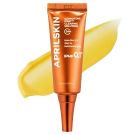 APRILSKIN Carrotene IPMP Clearing Solution || Quickly soothes troubled areas and helps clear blemishes | Formulated with BHA, AHA, Niacinamide & Zinc Oxide | Vegan, Cruelty-Free (0.67fl.oz.)