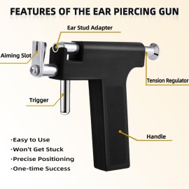 Self Ear Piercing Gun Kit with 12 Pairs of CZ Ear Stud Piercing Tools with Multi-Purpose Ear Gun for Salon and Home Use Self Ear Piercing Gun Kit with 12 Pairs of CZ Ear Stud Piercing Tools with Multi-Purpose Ear Gun for Salon and Home Use