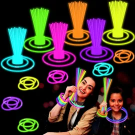 Leetous Glow Sticks Party Pack 8-50,Light up Bracelets & Necklaces Accessories for Kids, Neon Glow in the Dark Party Favor Supplies Decorations for Birthday, Camping, Wedding, Dance Activities
