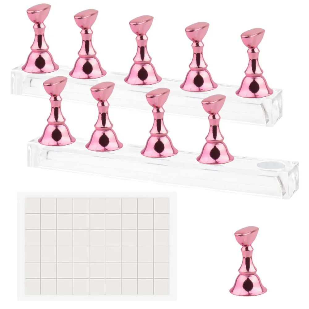 Difenni Nail Stands Acrylic Nail Art,Press on Nail Stand Magnetic Nail Tips Practice Holder 54 Pcs Reusable Adhesive Putty for DIY Painting(Pink Difenni Nail Stands Acrylic Nail Art,Press on Nail Stand Magnetic Nail Tips Practice Holder 54 Pcs Reusable Adhesive Putty for DIY Painting(Pink