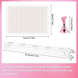 Difenni Nail Stands Acrylic Nail Art,Press on Nail Stand Magnetic Nail Tips Practice Holder 54 Pcs Reusable Adhesive Putty for DIY Painting(Pink Difenni Nail Stands Acrylic Nail Art,Press on Nail Stand Magnetic Nail Tips Practice Holder 54 Pcs Reusable Adhesive Putty for DIY Painting(Pink