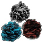 Loofah Bath Shower Sponge Body Scrubber,Extra Large 75g XL Exfoliate Mesh Pouf Shower Bouquet,3 Pack Body Wash for Women and Men