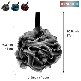 Loofah Bath Shower Sponge Body Scrubber,Extra Large 75g XL Exfoliate Mesh Pouf Shower Bouquet,3 Pack Body Wash for Women and Men