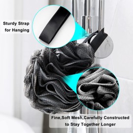 Loofah Bath Shower Sponge Body Scrubber,Extra Large 75g XL Exfoliate Mesh Pouf Shower Bouquet,3 Pack Body Wash for Women and Men