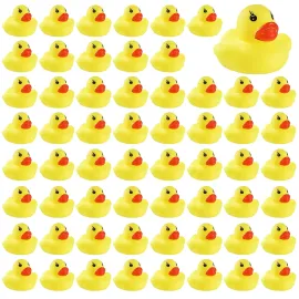 60 PCS Rubber Ducks Bath Toys Mini Ducks Float and Fun Squeak for Kids Bath Toy Shower Decorations Birthday Party Carnival Game Gift