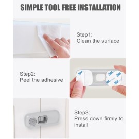 5 Pack Child Proof Refrigerator Lock, QYESWHSR Fridge Locks for Kids with Sticky Adhesive Pads, Child Safety Locks for Doors, RV Refrigerator, Oven Lock Child Safety Baby Cabinet Locks - Grey Updated 5 Pack Child Proof Refrigerator Lock, QYESWHSR Fridge Locks for Kids with Sticky Adhesive Pads, Child Safety Locks for Doors, RV Refrigerator, Oven Lock Child Safety Baby Cabinet Locks - Grey Updated