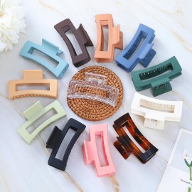 Sisiaipu 3.5 Inch Medium Hair Accessories - 12 Pcs Square Jaw Clips for Thick and Thin Hair, Rectangular Rectangle Basic Color Hair Clips for Women and Girls Sisiaipu 3.5 Inch Medium Hair Accessories - 12 Pcs Square Jaw Clips for Thick and Thin Hair, Rectangular Rectangle Basic Color Hair Clips for Women and Girls