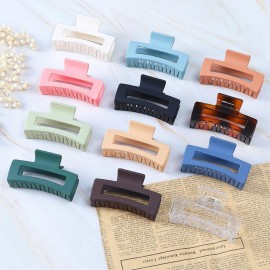 Sisiaipu 3.5 Inch Medium Hair Accessories - 12 Pcs Square Jaw Clips for Thick and Thin Hair, Rectangular Rectangle Basic Color Hair Clips for Women and Girls Sisiaipu 3.5 Inch Medium Hair Accessories - 12 Pcs Square Jaw Clips for Thick and Thin Hair, Rectangular Rectangle Basic Color Hair Clips for Women and Girls