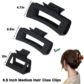Sisiaipu 3.5 Inch Medium Hair Accessories - 12 Pcs Square Jaw Clips for Thick and Thin Hair, Rectangular Rectangle Basic Color Hair Clips for Women and Girls Sisiaipu 3.5 Inch Medium Hair Accessories - 12 Pcs Square Jaw Clips for Thick and Thin Hair, Rectangular Rectangle Basic Color Hair Clips for Women and Girls