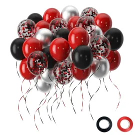 50 Pack Balloon Garland Kit - 12 Inch Black & Red ..