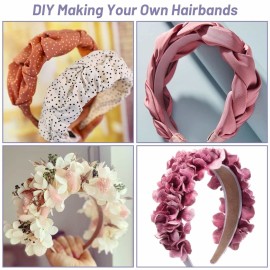 anezus 16 Pcs Satin Headbands Bulk 1 Inch Anti-slip Ribbon Hair Bands Plain Hard Headbands for Women Girls DIY Craft Hair Accessories (Multicolor)