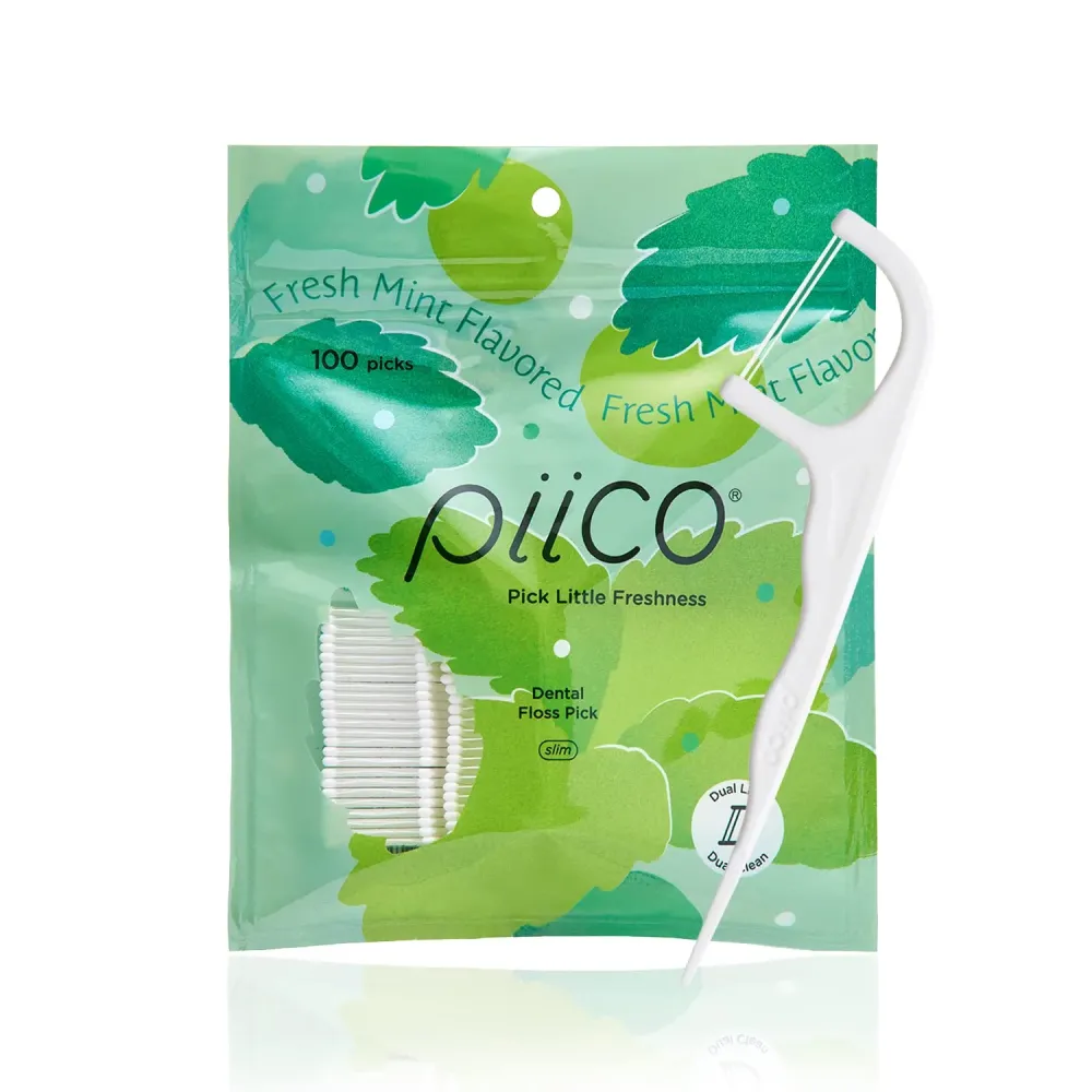 Piico Xylitol Floss Picks, 100 Count - Unbreakable, Shred-Resistant, Resealable, Unique Flavored Dental Flossers for Adults, Portable Piico Xylitol Floss Picks, 100 Count - Unbreakable, Shred-Resistant, Resealable, Unique Flavored Dental Flossers for Adults, Portable