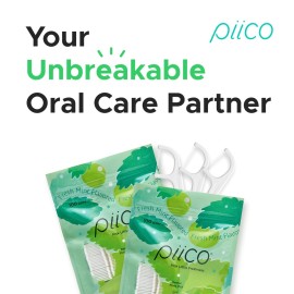 Piico Xylitol Floss Picks, 100 Count - Unbreakable, Shred-Resistant, Resealable, Unique Flavored Dental Flossers for Adults, Portable Piico Xylitol Floss Picks, 100 Count - Unbreakable, Shred-Resistant, Resealable, Unique Flavored Dental Flossers for Adults, Portable