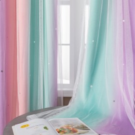 XiDi Curtains for Girls Bedroom Decor, Rainbow Blackout Curtains for Kids Room Decor, Purple for Little Girl Room, Unicorn Wall Decals Pink Curtains Green, 63 Inches Long 34 Wide 1 Panel XiDi Curtains for Girls Bedroom Decor, Rainbow Blackout Curtains for Kids Room Decor, Purple for Little Girl Room, Unicorn Wall Decals Pink Curtains Green, 63 Inches Long 34 Wide 1 Panel