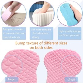 Magic Exfoliating Bath Sponge,3D Super Soft Exfoliating Bath Sponge, Skin Friendly and Reusable for Adults Children and Pregnant Women. (Blue+Pink) Magic Exfoliating Bath Sponge,3D Super Soft Exfoliating Bath Sponge, Skin Friendly and Reusable for Adults Children and Pregnant Women. (Blue+Pink)