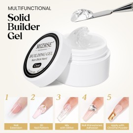 MIZHSE Solid Builder Gel for Nails, Clear Non-Sticky Sculpting Gel, 3D Nail Art Carving Building Modeling Hard Nail Extension Soak Off UV/LED Nail Art Salon Home DIY 15g MIZHSE Solid Builder Gel for Nails, Clear Non-Sticky Sculpting Gel, 3D Nail Art Carving Building Modeling Hard Nail Extension Soak Off UV/LED Nail Art Salon Home DIY 15g