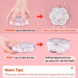 Nail Art Flat Back Half Round Pearl Kits 3, 1 Box of 6000 Pcs Flat-Back White Pearl with Tweezer and Picker Pencil for Home DIY Nails Body Face Craft and Salon Use