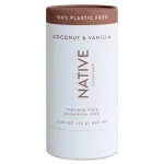 Native Plastic Free Deodorant Contains Naturally Derived Ingredients, 72 Hour Odor Control | Deodorant for Women & Men, Aluminum Free with Baking Soda, Coconut Oil and Shea Butter | Coconut & Vanilla