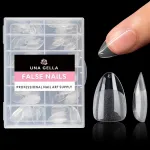 UNA GELLA Short Fake Nails Tips Almond Shape 504PCS Soft Press On Gel Nail Tips Pre Shaped For Women Home Almond Nail Extension Full Cover, 12 Sizes Acrylic Gelly Tips