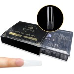 UNA GELLA Soft Gel Nail Tips Long Pre-file | 240 Square Gel Tips XXL | Full Cover No C Curve Extra Long Full Cover Tapered Square Nails Extension Home DIY Salon with Box