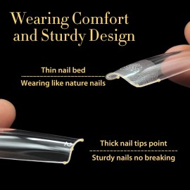 UNA GELLA Soft Gel Nail Tips Long Pre-file | 240 Square Gel Tips XXL | Full Cover No C Curve Extra Long Full Cover Tapered Square Nails Extension Home DIY Salon with Box UNA GELLA Soft Gel Nail Tips Long Pre-file | 240 Square Gel Tips XXL | Full Cover No C Curve Extra Long Full Cover Tapered Square Nails Extension Home DIY Salon with Box
