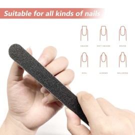 20 Pack 100/180 Grit Nail Files, Black Professional Reusable Emery Boards Nail File, Manicure Tool Suitable for Both Acrylic and Natural Nails 20 Pack 100/180 Grit Nail Files, Black Professional Reusable Emery Boards Nail File, Manicure Tool Suitable for Both Acrylic and Natural Nails