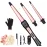 Curling Iron Wand Set, Curling Wand 3 in 1 Hair Curling Wands Interchangeable Ceramic 0.35-1.25inch Barrel Hair Curler, with Heat Resistant Glove